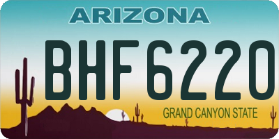 AZ license plate BHF6220