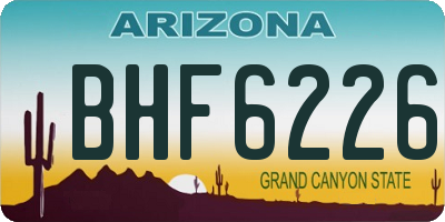AZ license plate BHF6226