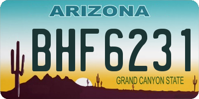 AZ license plate BHF6231