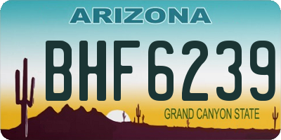 AZ license plate BHF6239