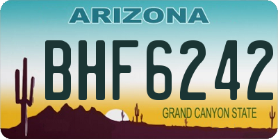 AZ license plate BHF6242
