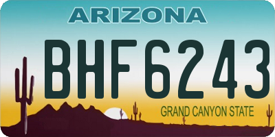 AZ license plate BHF6243