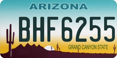 AZ license plate BHF6255