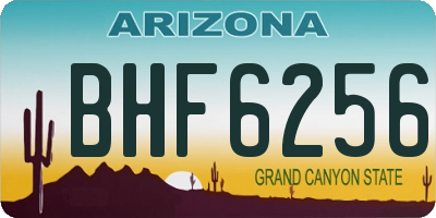 AZ license plate BHF6256