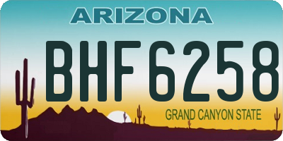 AZ license plate BHF6258