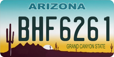 AZ license plate BHF6261