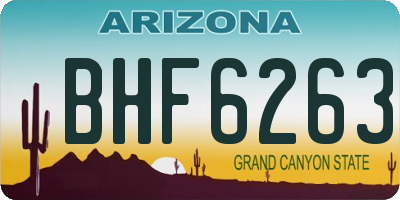 AZ license plate BHF6263