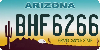 AZ license plate BHF6266