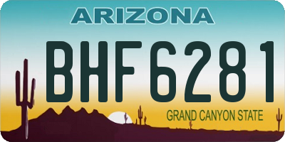 AZ license plate BHF6281