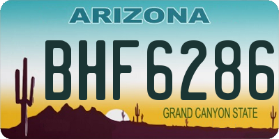 AZ license plate BHF6286