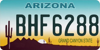 AZ license plate BHF6288