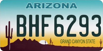 AZ license plate BHF6293
