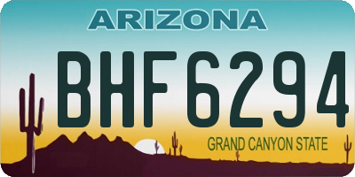 AZ license plate BHF6294