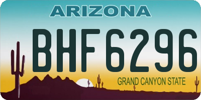 AZ license plate BHF6296