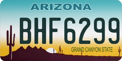 AZ license plate BHF6299
