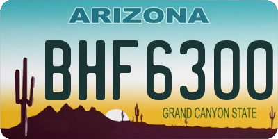 AZ license plate BHF6300