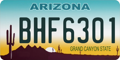 AZ license plate BHF6301