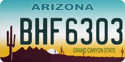 AZ license plate BHF6303
