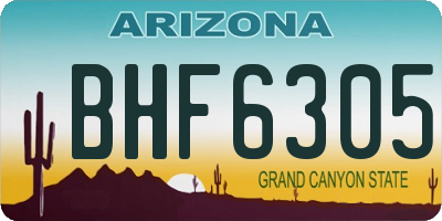 AZ license plate BHF6305