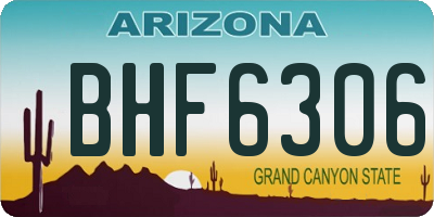 AZ license plate BHF6306