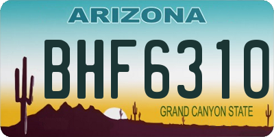 AZ license plate BHF6310