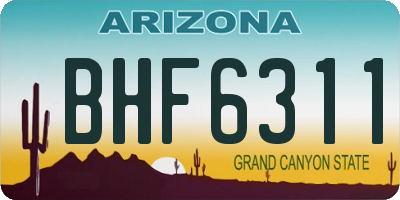 AZ license plate BHF6311