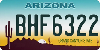 AZ license plate BHF6322