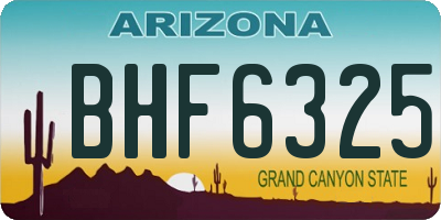 AZ license plate BHF6325