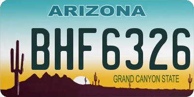 AZ license plate BHF6326