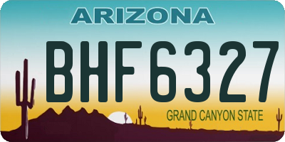 AZ license plate BHF6327