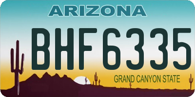 AZ license plate BHF6335