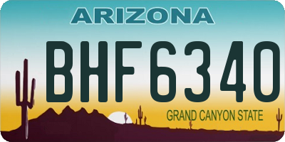AZ license plate BHF6340