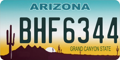 AZ license plate BHF6344