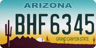AZ license plate BHF6345
