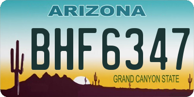 AZ license plate BHF6347