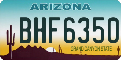 AZ license plate BHF6350