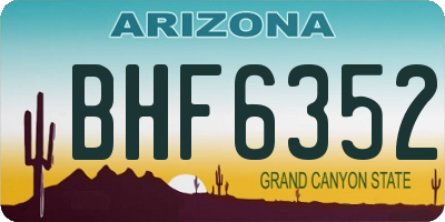 AZ license plate BHF6352