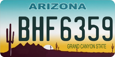 AZ license plate BHF6359