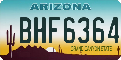 AZ license plate BHF6364