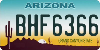 AZ license plate BHF6366