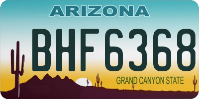 AZ license plate BHF6368