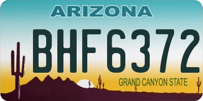 AZ license plate BHF6372