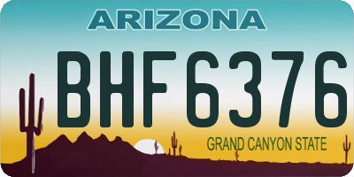 AZ license plate BHF6376