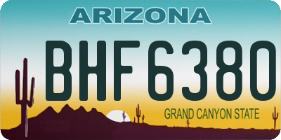 AZ license plate BHF6380