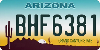 AZ license plate BHF6381