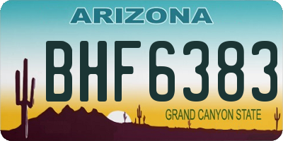 AZ license plate BHF6383