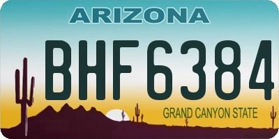 AZ license plate BHF6384