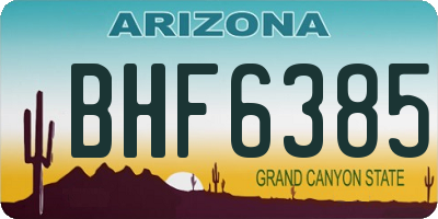 AZ license plate BHF6385