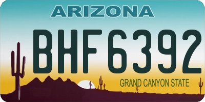 AZ license plate BHF6392