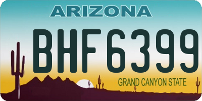 AZ license plate BHF6399